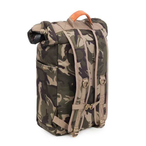 The Drifter Brown Camo Rolltop Backpack Bag by Revelry Supply UK